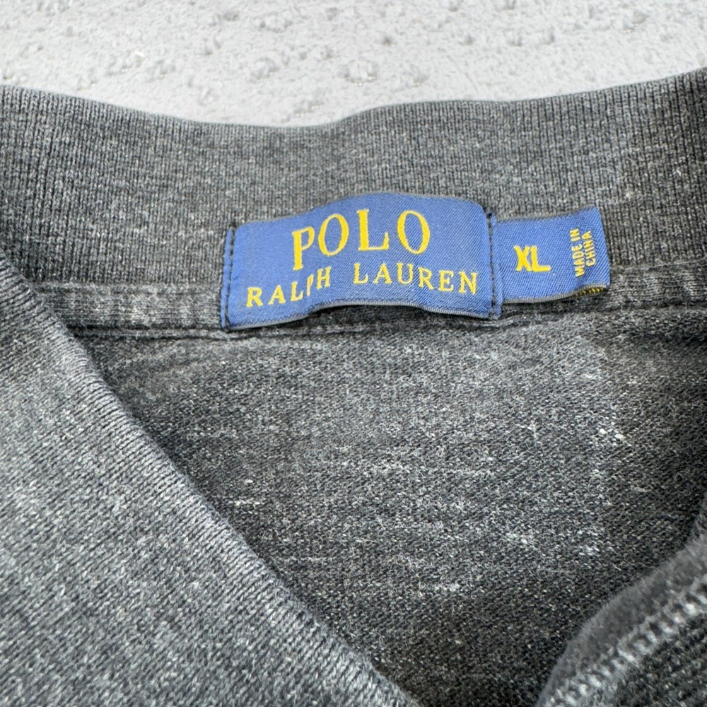 Ralph Lauren Polo Shirt Mens XL Gray Long Sleeve Jersey Pony Preppy Casual Golf - Picture 2 of 11
